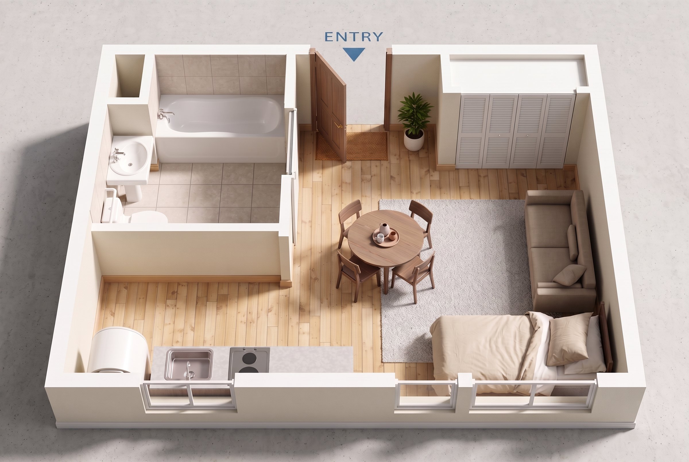 Chinook studio floor plan