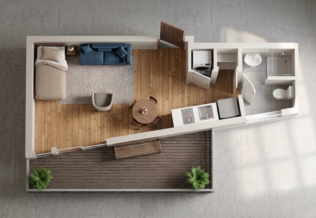 Unit 306 photorealistic floor plan